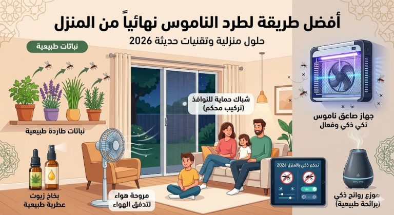أفضل طريقة لطرد الناموس نهائياً من المنزل | حلول منزلية وتقنيات حديثة 2026
