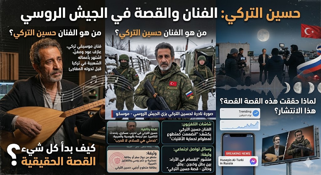 من هو الفنان حسين التركي؟ قصة حياته وحقيقة عمله السابق في الجيش الروسي