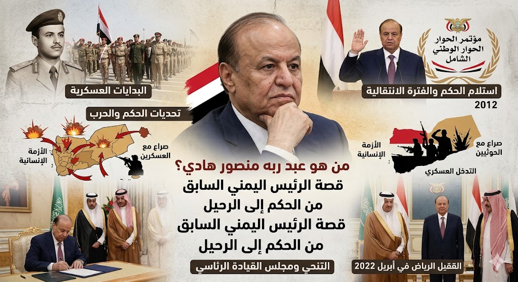 من هو عبد ربه منصور هادي؟ قصة الرئيس اليمني السابق من الحكم إلى الرحيل