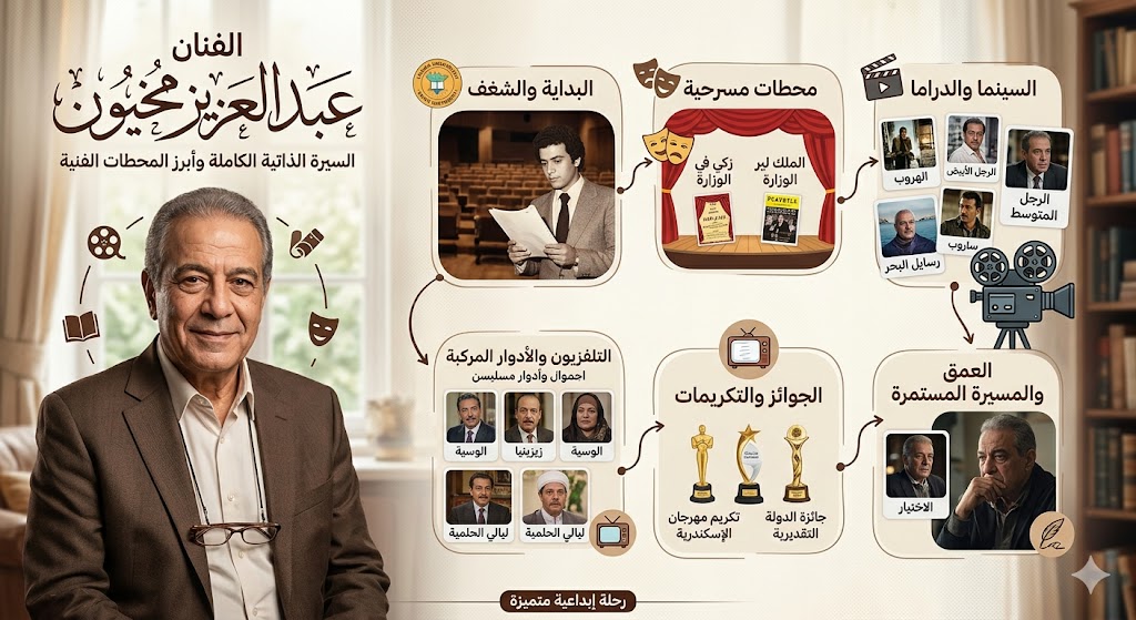 الفنان عبد العزيز مخيون | السيرة الذاتية الكاملة وأبرز المحطات الفنية