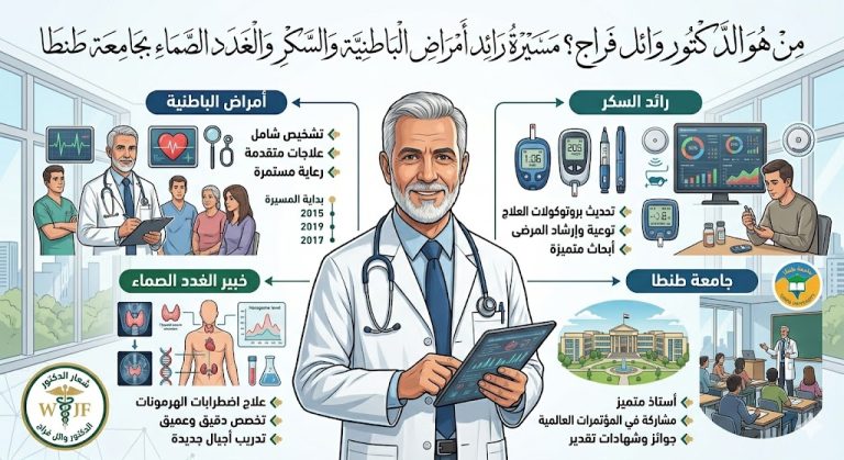 من هو الدكتور وائل فراج؟ مسيرة رائد أمراض الباطنية والسكر والغدد الصماء بجامعة طنطا